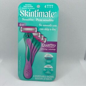NWT Skintimate Quattro Women's Disposable Razors 4 Pack Sensitive Skin